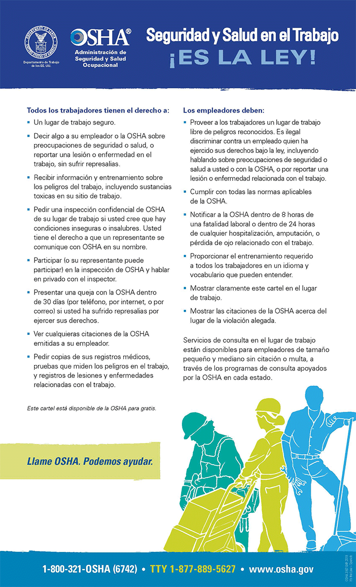 Image of Safety and Health Protection on the Job (OSHA) – Spanish